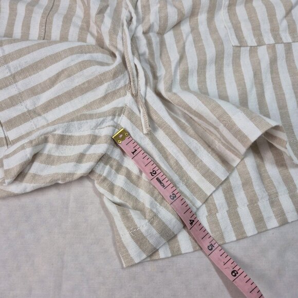 J.Crew Women's Striped linen-blend drawstring Shorts Size XXL Tan White (54) - Picture 8 of 13